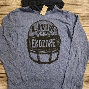 Boys XXL (16) hooded football shirt. NWT